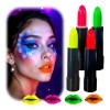 4 Labiales Neón Luminoso Luz Uv Negra Lipstick Halloween