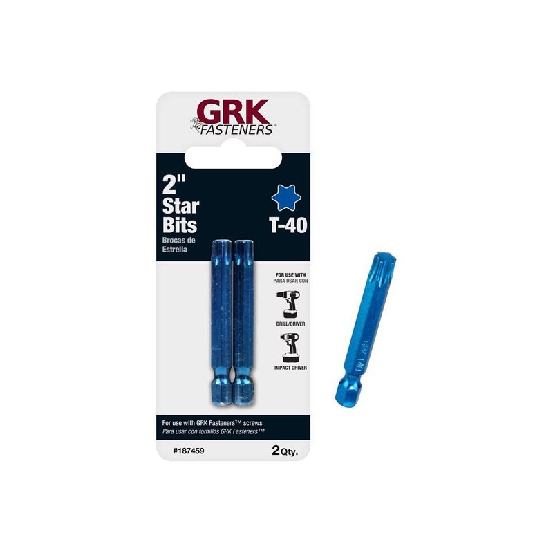 GRK Fasteners Star T40 x 2 in. L Power Bit