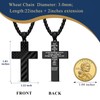Christian Gift for Nephew – Black American Flag Cross Necklace