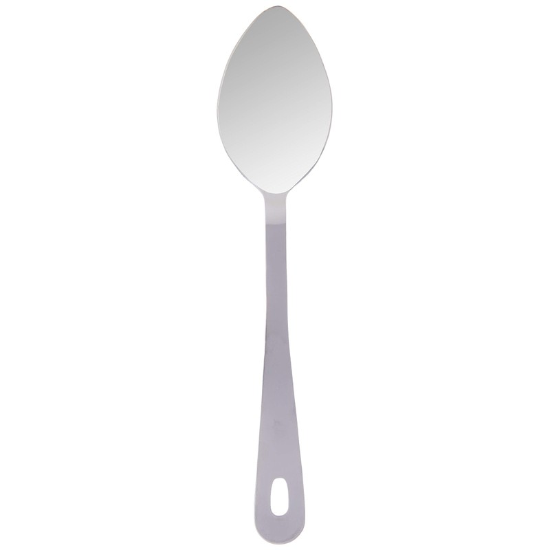 Genware Nev-300012 Serving Spoon With Hanging Hole, Stainless Steel, Silver,