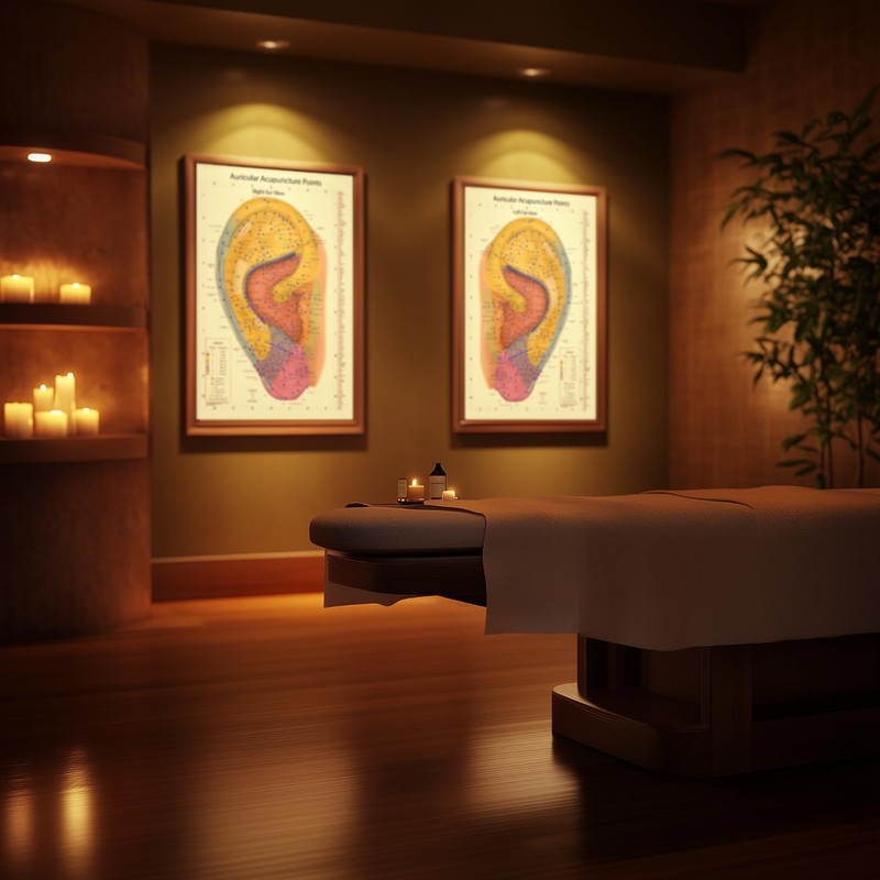 Comprehensive Auriculotherapy Wall Chart - 2025 Edition | 240+ Points,