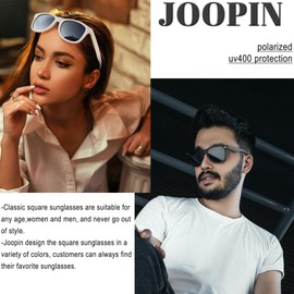 Joopin Oversized Square Sunglasses Trendy Polarized Sun Glasses UV Protection Black and White Shades for Women Men Shady Rays 3 Pack
