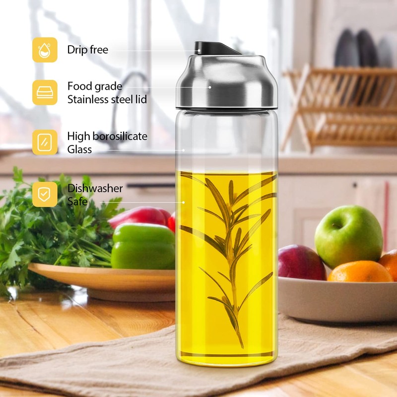 Aelga Olive Oil Dispenser Bottle - Glass Oil Dispenser -
