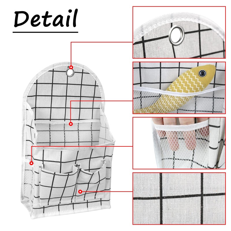 FuninCrea Wall Hanging Storage Bag, 3-Layer Hanging Pocket with Non-marking
