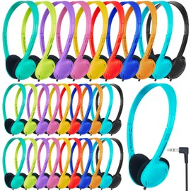 ZNXZXP Kids Headphones Bulk for School Classroom 100 Pack Durable On Ear Classroom Headphones for Kids Student Children Boys Girls, HD Sound 3.5mm Jack (10 Mixed Colors)