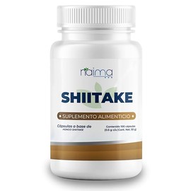 NAIMA Shiitake, 100 Cápsulas | Suplemento Alimenticio 100% Puro| Ingredientes Naturales, Sin Aditivos | Hongo Adaptógeno con Nutrientes, Vitaminas y Minerales, Bienestar General