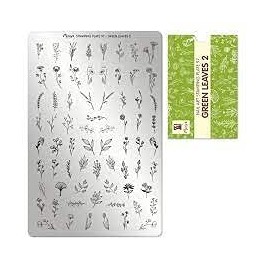 Moyra Stamping Plates MOYRA Stamping plate No 97 InGREEN LEAVES 2In Nail Stamping plate