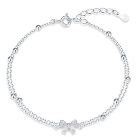 Candyfancy Heart Bracelet for Women 925 Silver Heart Silver Bracelet Adjustable Bracelets Bracelet Gifts for Women Girls Girlfriend Mum, Sterling Silver, No gemstone