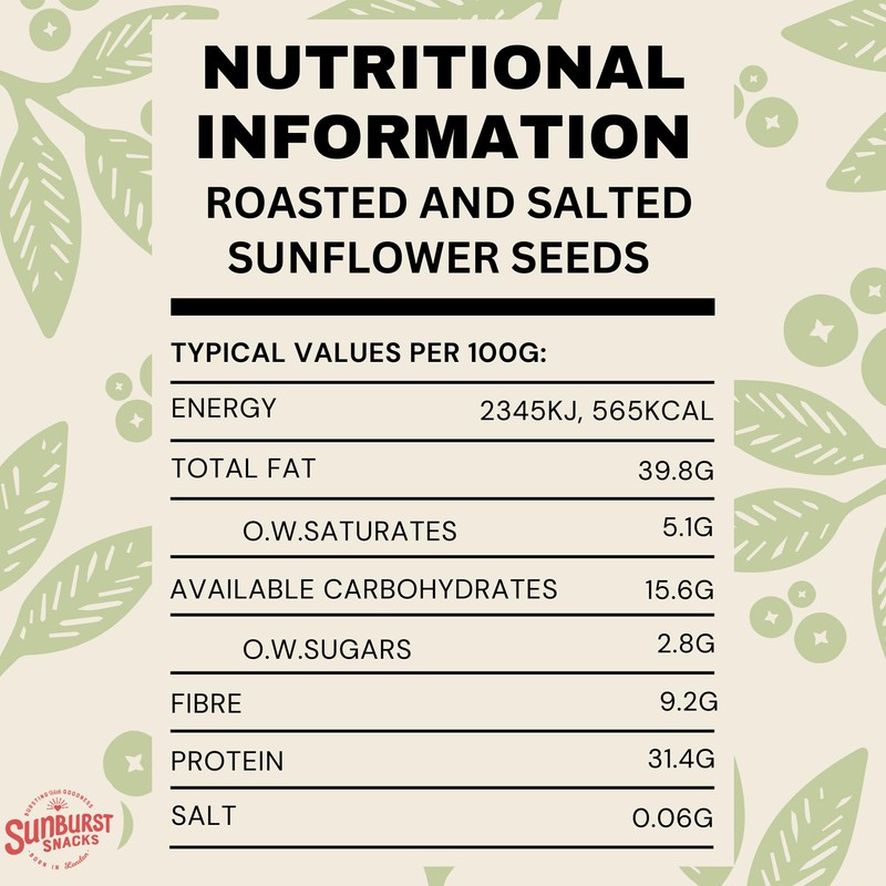 Sunburst Sunflower Seeds With Shell Dry Roasted & Lightly Salted