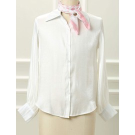 Allegra K 70cm Polka Dots Square Scarf Neck Scarves Kerchief Neckerchief Headband for Women 70 * 70cm/ 27.56 * 27.56 inches(L*W) Pink White