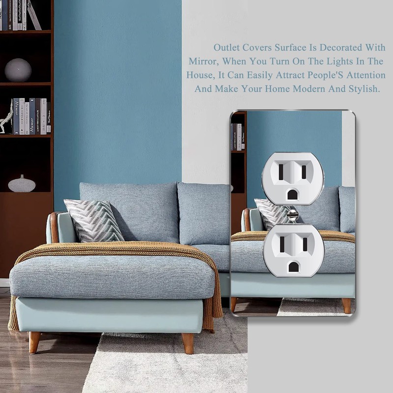 Mirror Light Switch Plates Double hole Outlet 4.72" X 2.91"