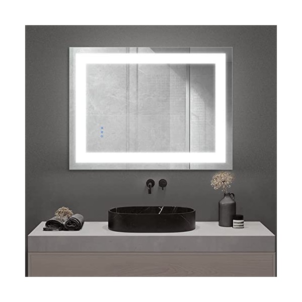 OUGOO 32 x 24 Inch LED Mirror for Bathroom, Anti