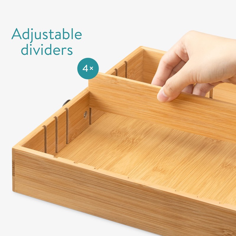 Navaris Bamboo Coffee Pod Drawer Organizer - Capsule Storage Holder