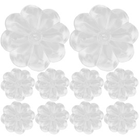 10 Pcs Door Stoppers for Wall, Flower Shape Self Adhesive PU Door Knob Wall Protector, 1.89" Clear Cabinet Door Bumper Door Bumpers for Walls Door Knob