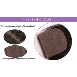 Greatremy 4"x4" Silk Base Lace Closure Straight Virgin Hair With Baby Hair Free Part Natural Color 14inch