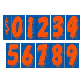 EZ Line Vinyl Decals for Cars Windshield Large Number Stickers 13 Dozen Pro Pack Dealer Supplies (Orange/Blue)