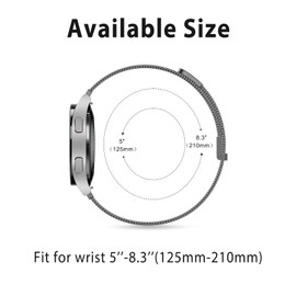 Magnetic Strap for Garmin Vivoactive 5 Strap/Garmin Vivoactive 3 Music Strap/Garmin Vivoactive 3 Strap,Two Magnet Milanese Loop Stainless Steel Metal Band for Garmin Vivomove HR (Siliver)