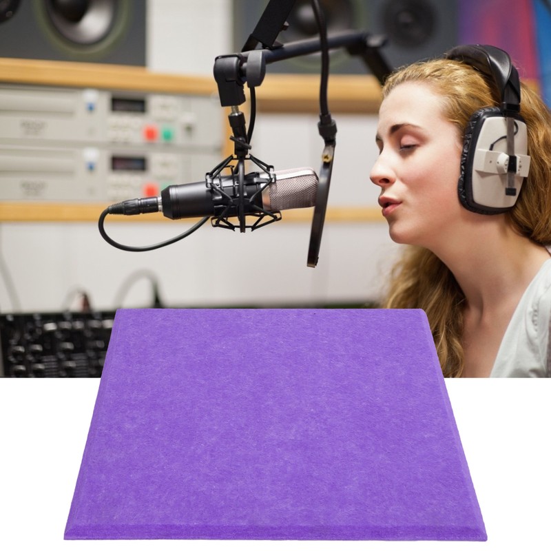 6Pcs Acoustic Absorption Panel Thickened Reduce Reverb SoundProof Padding Absorber(Purple
