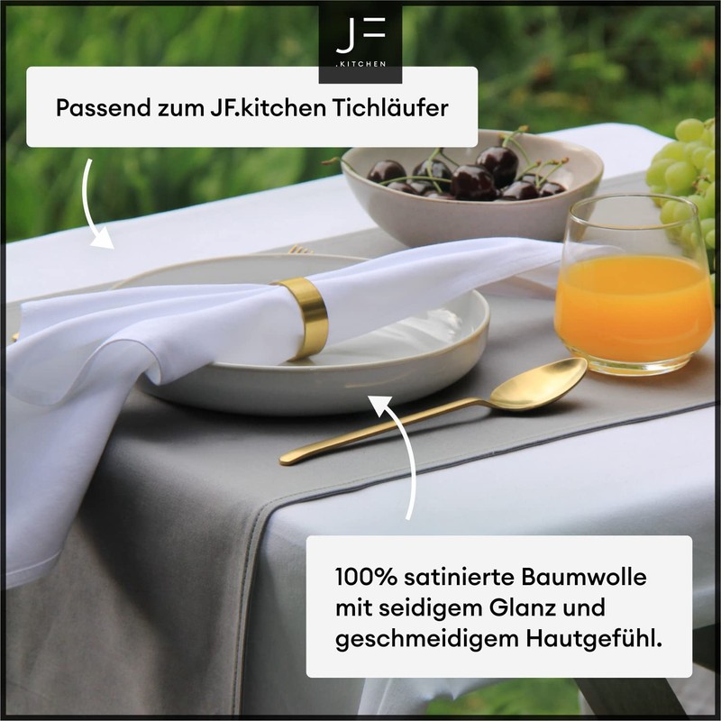 JF.kitchen® 12 fabric napkins with folding instructions (English language not