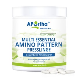 APOrtha Amino Pattern Pellets - 420 Pellets with 8 Essential Amino Acids According to Prof. Dr. Lucà-Moretti, Balanced Amino Acid Profile, EAA Pellets, Vegan