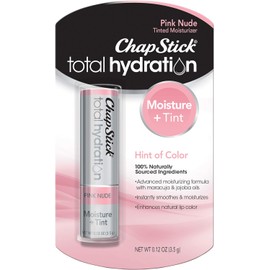 ChapStick Total Hydration (Pink Nude Tint, 1 Blister Pack of 1 Stick) Tinted Moisturizer, 100% Natural Lip Color and Lip Treatment, 0.12 Ounce