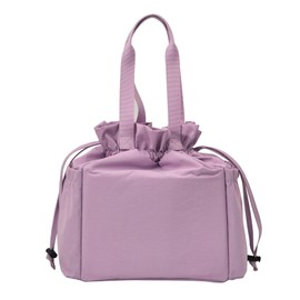 Stylish Reusable Drawstring Insulated Lunch Tote Bag Cinch Closure Lunch Carrying Bag For Women work with functional pockets (purple)