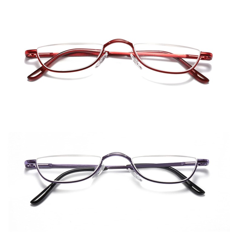 KoKoBin Half Reading Glasses - 2 Pairs Half Rim Metal