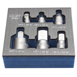 CCLIFE 6 pcs Impact Driver Socket Wrench Adapter 1/2' 1/4' 3/4' 3/8'