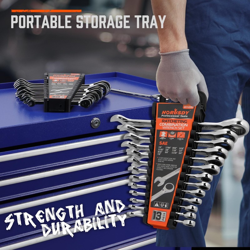 HORUSDY 26-Piece Ratcheting Wrench Set | Metric and SAE |