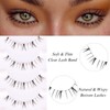 outopen 10 Pairs Bottom Lashes Strip Clear Band Bottom Lash