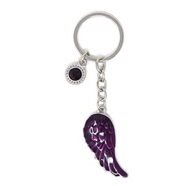 The Leonardo Collection Guardian Angel Wing Birthstone Keyring Birthday Month Gemstone (February)