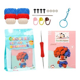 Knitting Kit with Yarn,Clown Crochet Kit Cute Start Kit | Crochet Supplies Knitting Kit Craft with Yarn for Adults