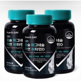 Nutri D Day Mega Calcium Magnesium Zinc Vitamin D x 3 bottles, 300 day supply / 뉴트리디데이 메가 칼슘마그네슘아연비타민D x 3병 300일분