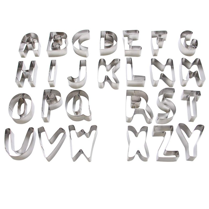 SurgeHai 26-Piece Large Alphabet Cookie Cutter Set (A - Z),