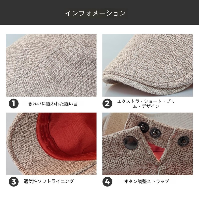 RUNQIU Herringbone Beret Hat for Men Spring Summer Checked Pattern