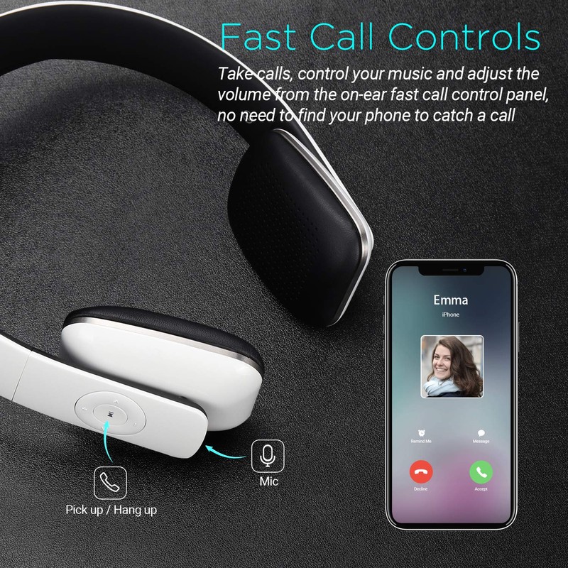On Ear Wireless Bluetooth Headphones with Microphone - August EP636