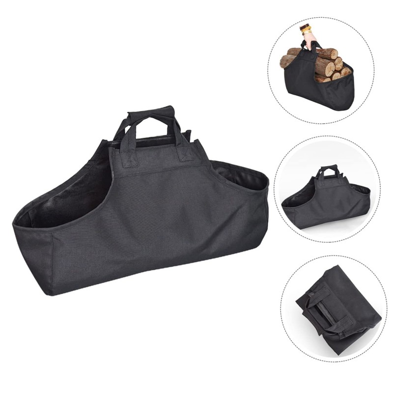GRIRIW Firewood Storage Bag Oxford Cloth Large Capacity Logging Bag