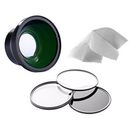 Panasonic Lumix DMC-FZ18 0.43X High Definition Super Wide Angle Lens w/Macro (Includes Necessary Lens Adapter) + 58mm 3 Piece Filter Kit + Nwv Direct Micro Fiber Cleaning Cloth