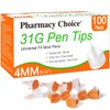 Pen Tips 31G x 4mm(5/32") Universal Fit, Sterile，Ultra-Thin Wall Technology.
