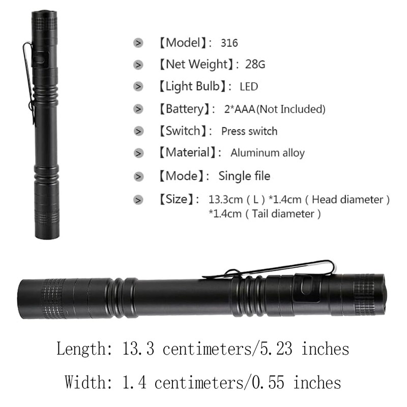 MODOAO Mini Torch Work Light Red LED Pen Torch Waterproof