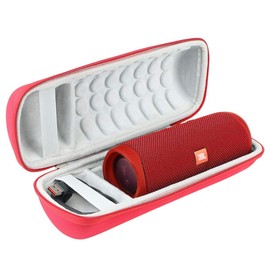 Khanka Hard Travel Case for JBL Flip 6 Flip 5 Portable Bluetooth Speaker. (Red/White)