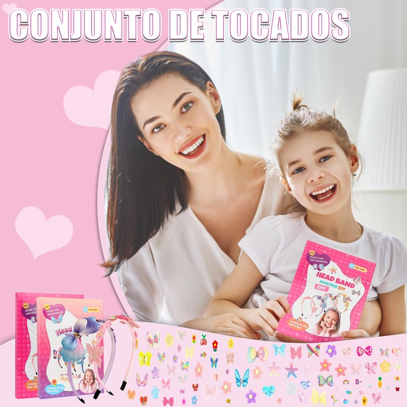 Kit para Hacer Accesorios de Pelo para Niñas,Diadema de Mariposa