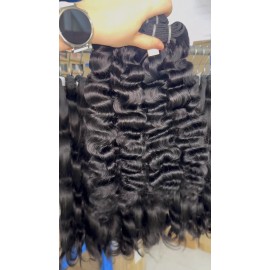 15A Grade Human Hair Bundles Bone Straight Natural Wave Original Burmese Curly Double Drawn Human Hair Wigs Bundles Suppliercolor: wave curly 1 bundle, Stretched Length: 12 inches