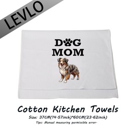 LEVLO Australian Shepherd Lovers Towel Gift Dog Mom Kitchen Towel Australian Shepherd Owner Mom Gift (Australian Shepherd-DM)