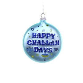 Cody Foster Happy Challah Days Ornament 4" Glass GL-572