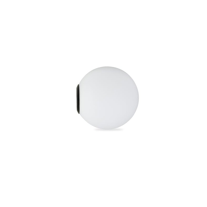 2 Pack Matte Opal Glass Globe Lampshades with Black Metal
