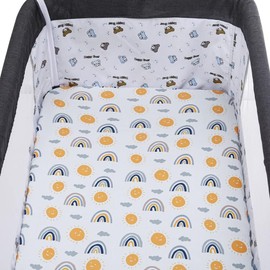 Bassinet Sheets 4 Pack Compatible with 4moms Breeze Plus Bassinet(not playard),Stretchy Ultra Soft Sun/Forest Deer/Space/Dinosaur