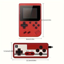 Retro Mini Handheld Game Console, 400 Games Portable Hand Held Video Game with 2.4 Inch Lcd Screen. Perfect Christmas Gift - Color: Red, feature: Doubles (handheld player + controller)