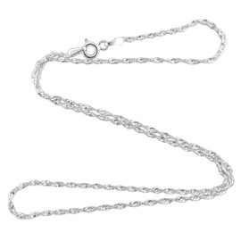 FashionJunkie4Life Italian 925 Sterling Silver 1.5mm Serpentine Rope Chain - 16,18,20,22,24,30 Inch (16 Inches)
