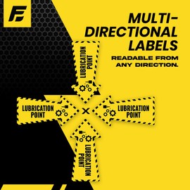 Lubrication Point Stickers (Multi-Directional Arrow) | Grease Point, Grease Here | MRO Labels | Machinery & Equipment - Heavy-Duty, Ultra Durable – USA Made (2x1 inch), 20 Pack